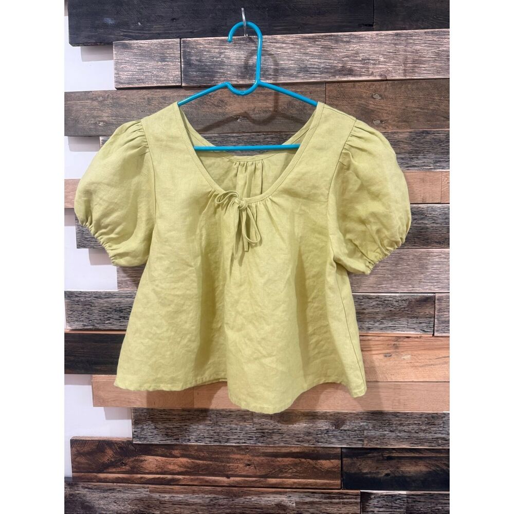 NotPerfectLinen new Milos top in pistachio mist size S